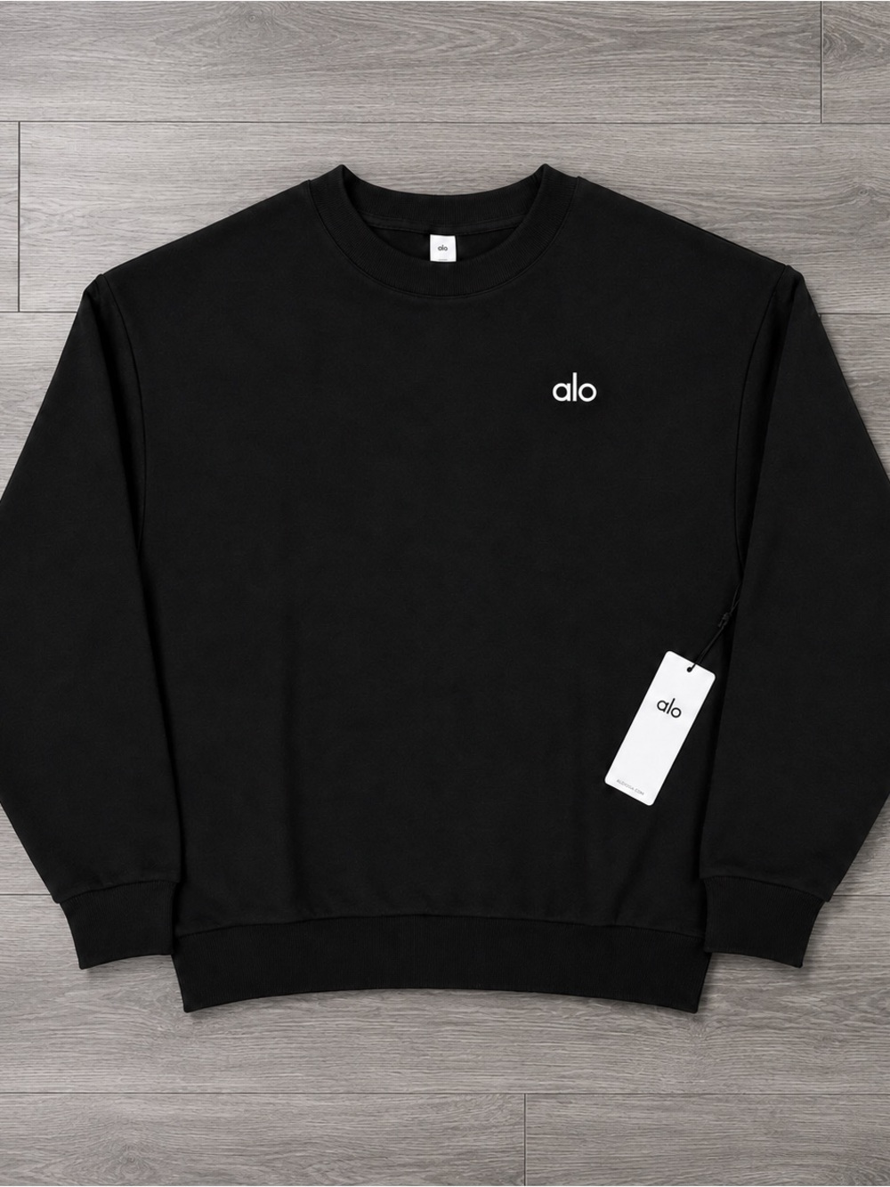 Alo Women Black Crewneck Sweatshirt